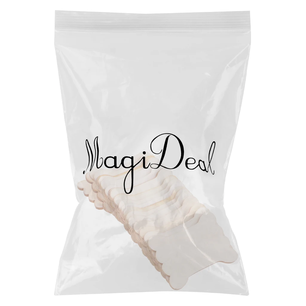 20 Pieces Natural Wood Blank Floss Bobbins Card Embroidery Thread Fishing Line Organizer Lovely Bone Shaped, 5.4x4cm