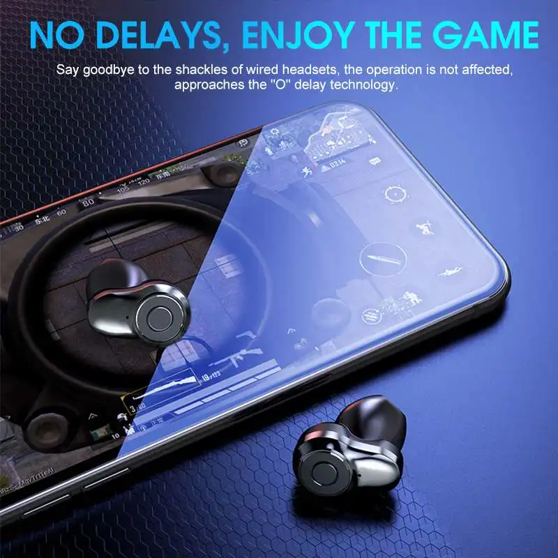 Bluetooth 5.0 Earphone TWS DSP Noise Cancelling Wireless Metal Earbuds Stereo Smart Touch HD Call Gaming Sport Headsets with Mic