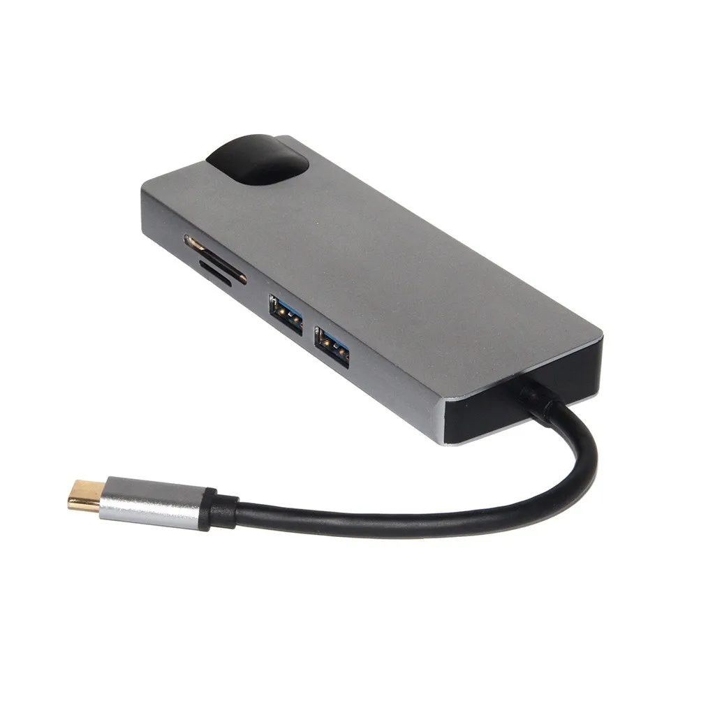 Ouhaobin type C 8 в 1 концентратор к Hdmi 4k Rj45 адаптер Micro Sd Tf кард-ридер концентратор кард-ридер Usb type-c Otg для ПК