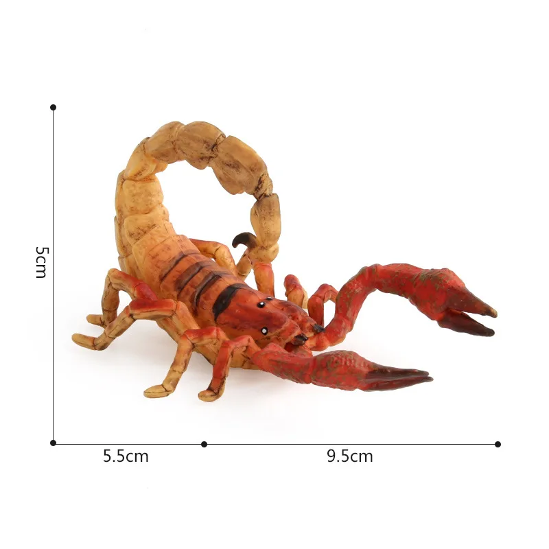 Small Yellow Scorpion Insect Animal Model Figure Toy for Kids Birthday Gift 