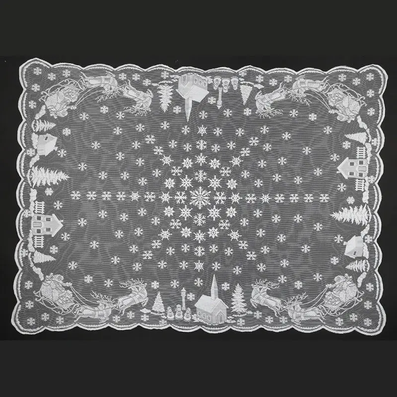 152x213cm Европейская и классическая, в американском стиле, Рождественская скатерть со снежинками белая скатерть, Свадебная вечеринка, домашний декор, новинка Qgnv - Цвет: 152x213cm