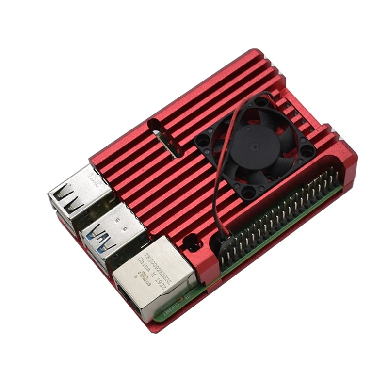 

for Raspberry Pi 4 4B Kit CNC Aluminum Protective Cover Case with Heatsink Cooling Dual Fan for Raspberry Pi 4 Model B