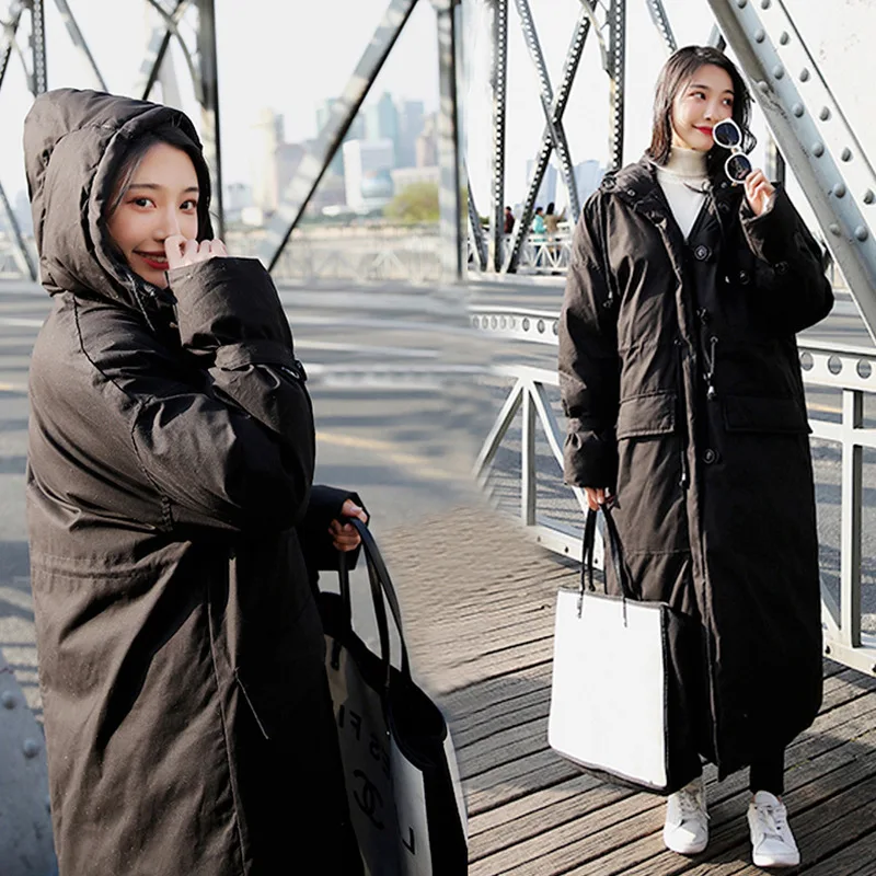 

Cotton-padded Clothes Women's Mid-length 2018 Winter New Style Korean-style Loose-Fit Slimming over-the-Knee down Jacket Cotton-