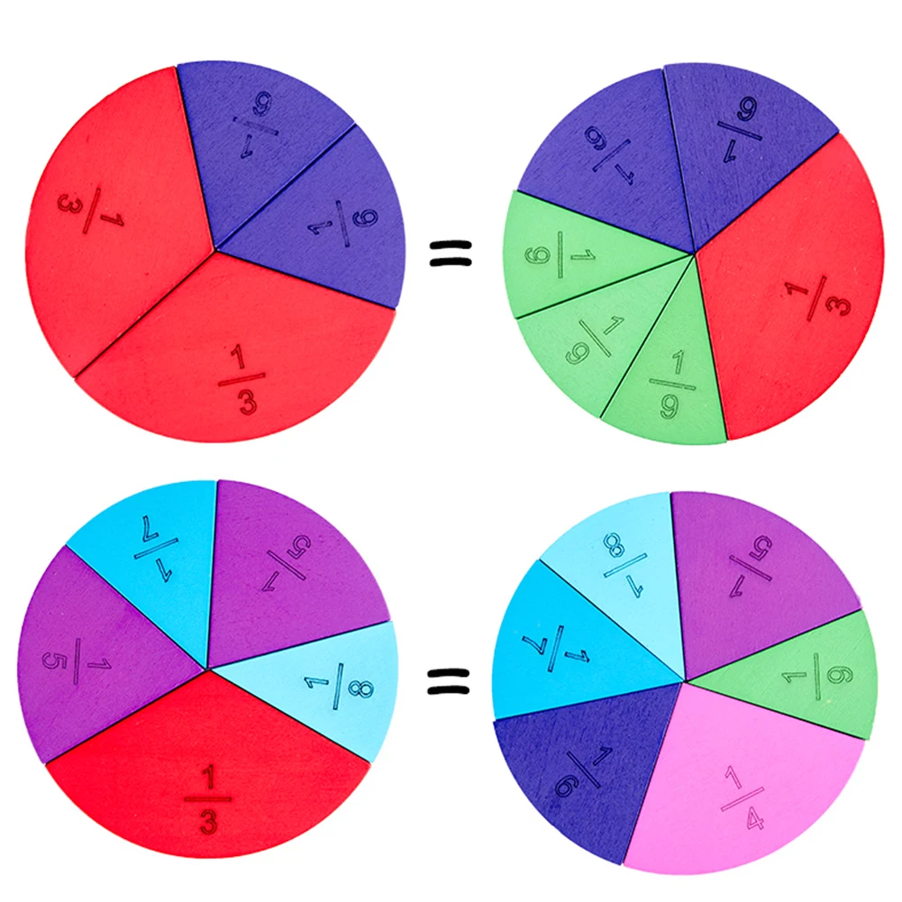 Wooden Circular Board Mathematics Fraction Division Teaching Aids Education Toy New - 4000083541080