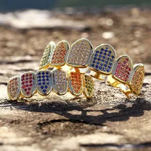 EBay Amazon Hot Selling Europe And America Micro Pave Red Zircon Necklace Hiphop Hip Hop Gemstone Pendant Cross Border