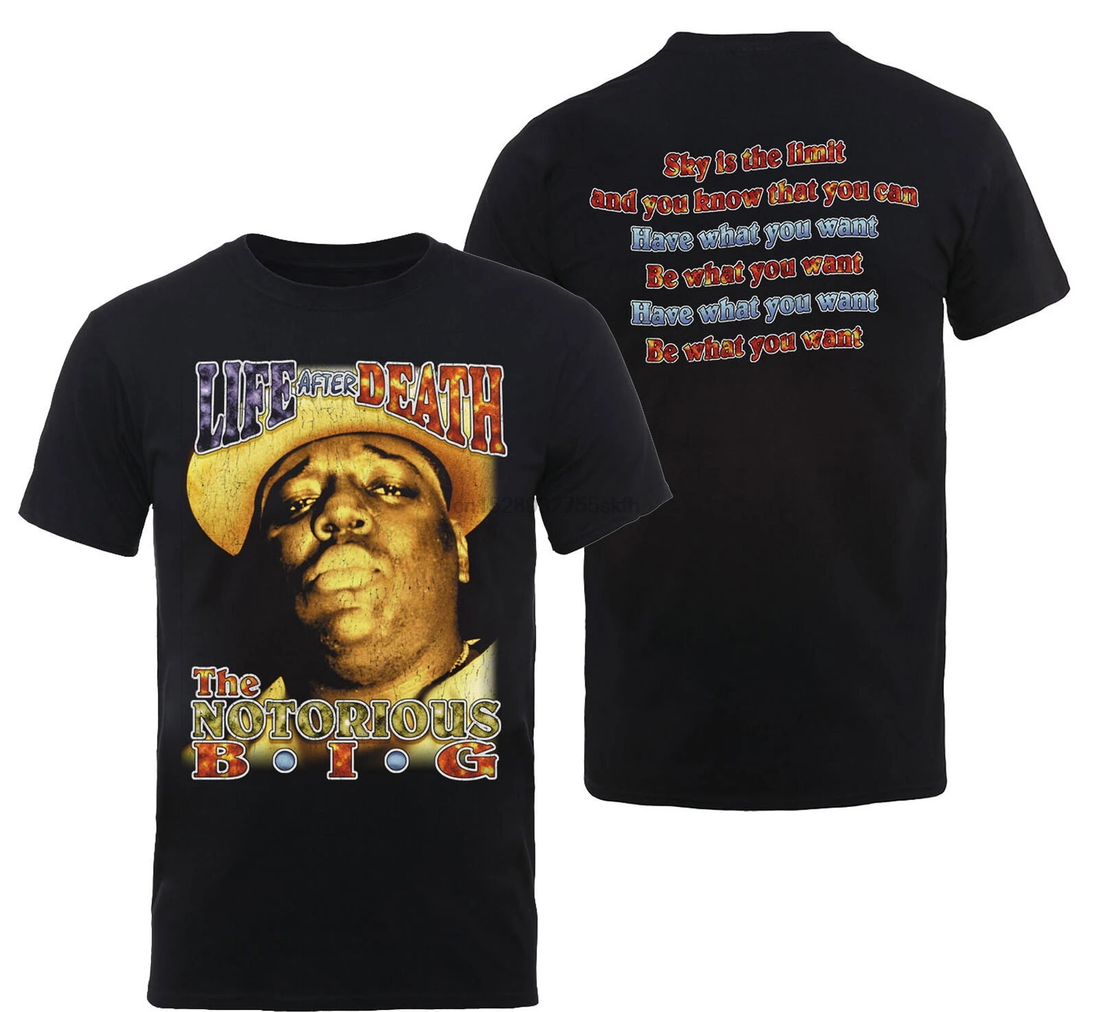 Notorious BIG Life After Death лирика рэп официальный Тройник Футболка Мужская Унисекс |