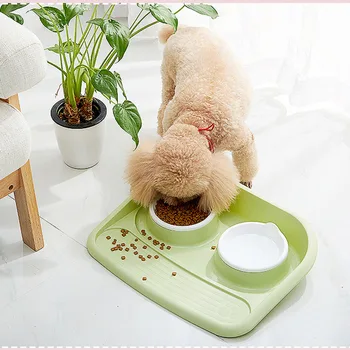

Antibacterial Pet Dog Feeder Bowls Non-Slip Plastic Non-Spill Food Plate Dog Cat Food Feeder For Small Medium Dogs Feeding Tools