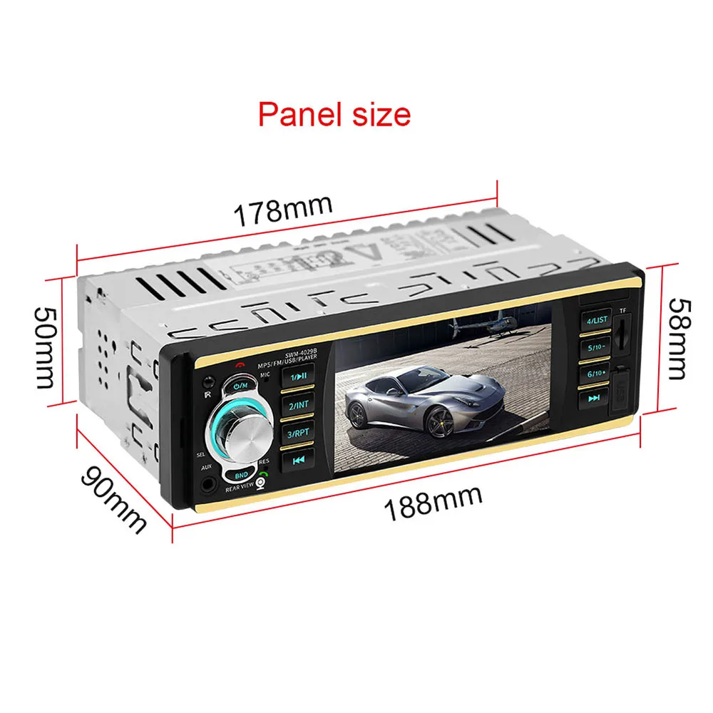 Autoradio BT Commande au Volant Image Invers/ée no Camera Luckdragon Autoradio 1 Din /écran HD de 4,1 Pouces Lecteur de Disque FM//AUX//SD//U Prise en Charge des Appels Mains Libres