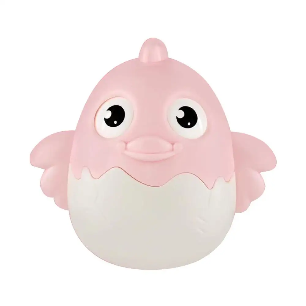 Fun Chicken Shape Tumbler Can Blink And Nod Pet Hand Catch Ball Baby Rattle Toys Educational Toys Gift Toys Rattles - Цвет: Розовый