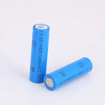 

2pcs/lot Large capacity 3.7V 1300mAh rechargeable battery 14500 lithium ion rechargeable battery for flashlight battery