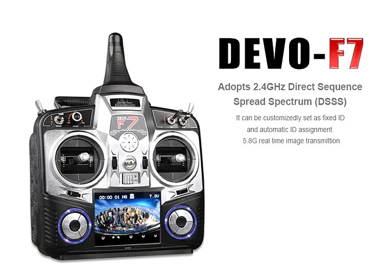 

Hot Walkera WK-DEVO-F7 FPV Devention 7CH 2.4 GHz Transmitter First Person View Mode2