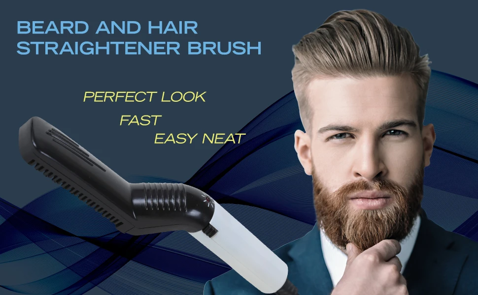 Новое поступление, личная этикетка, быстрый стайлер для волос, расческа, электрические щипцы для завивки волос, выпрямитель для волос для бороды для мужчин