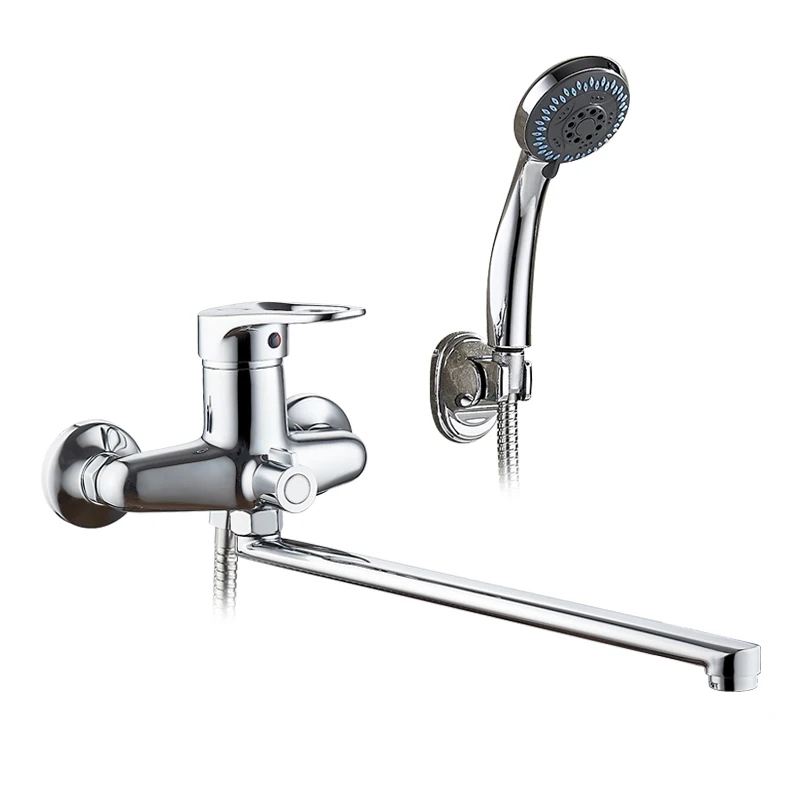 LEDEME 1 set Bathtub Faucets Outlet Pipe Bath Shower Bathtub Faucet Chrome Plated Surface Brass Material Shower Head L2204