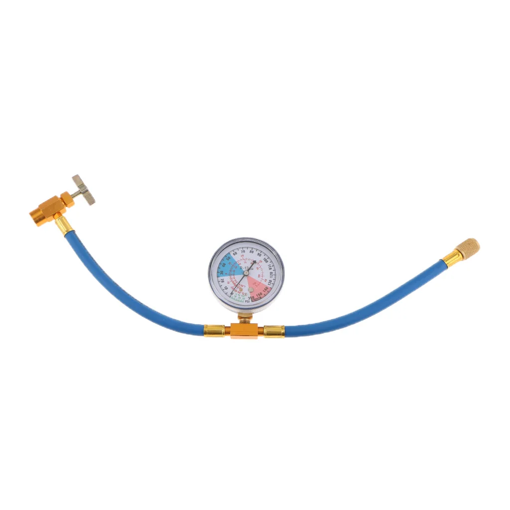 

1/4'' SAE R134A To R12/R22 Car A/C Refrigerants Recharge Hose Pipe W/ Gauge 350PSI