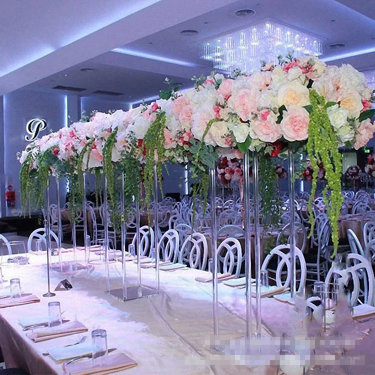 High-grade acrylic crystal wedding road leading Table flower stand Artificial flower Ball decoration Candlestick 60cm/80cm/100cm