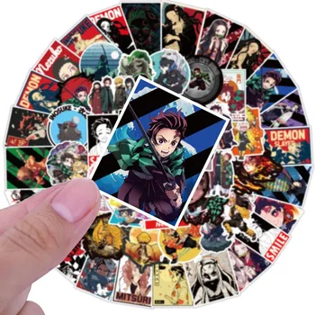 

100pcs Anime Demon Slayer Kimetsu No Yaiba Stickers Japan Anime Collection Stickers for Laptop Luggage Scrapbooking Diary