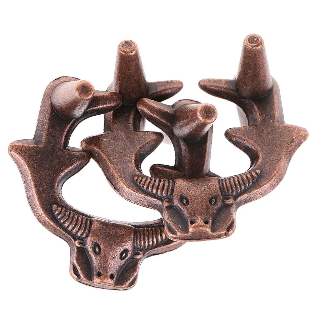 Metal Brain Teaser Bull Lock Puzzle Interlocking Intelligence Toy IQ Test Game for Kids and Adults