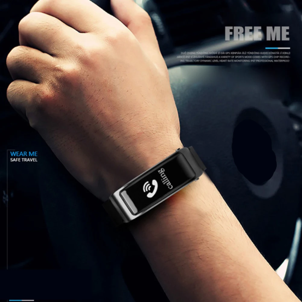 Calories Alarm Clock Smart Bracelet Call Reminder Touch Screen Gift 2 IN 1 Universal Separable Fashion Bluetooth Earphone Sports