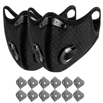 

2+12PC Useful Pm2.5 Air Dust Masks Face Washable&reusable Safety Protective Air Filtration Protective Masks #25 Mascaras