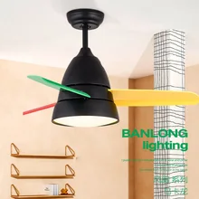 Потолочные вентиляторы с светодиодный Дистанционное управление освещением Детские скандинавские 36 дюймов 26 дюймов дети спальня ребенок вентилятор 220 вольт 36 Вт украшения