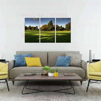 

Beautiful Golf Course Landscape Pictures for Gym Room Home Decor Golf Ball Sport Posters and Prints Modern Artwork 3 Panels