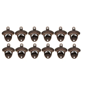 

12 Pack Bottle Opener Wall Mounted Rustic Beer Opener Set Vintage Look with Mounting Screws for Kitchen Cafe Bars
