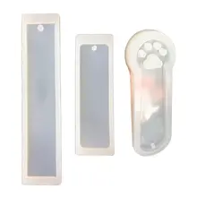 3Pcs DIY Crystal Epoxy Resin Mold Rectangle Cat Claw Bookmark Silicone Mould Handmade Crafts Jewelry Making Tool