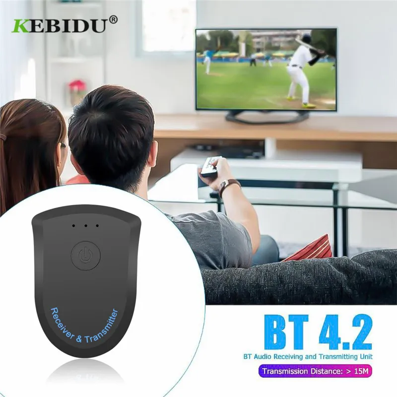 KEBIDU Bluetooth передатчик приемник для ТВ автомобильный компьютер 4,2 беспроводной Bluetooth адаптер 3,5 мм AUX аудио стерео музыкальный приемник