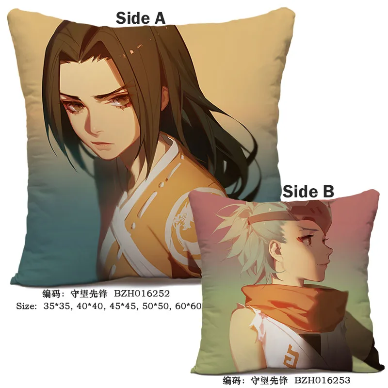 45X45 см аниме игра Overwatch наволочка OW dva Mercy Mei Hanzo Genji Reaper Dakimakura Чехол 3D двухсторонний принт наволочка