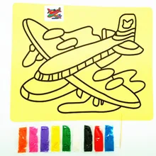 Высокое качество, очень большая желтая основа, набор для рисования песком, детский набор для рисования песком, подарок, наклейки ручной работы, цветной песок, сделай сам, Educat