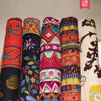

Lijiang printed cotton and linen table cloth ethnic style retro style bohemian fabric suitable for home hotels