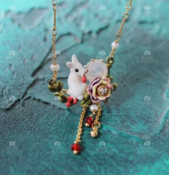 

2020 Kolye Collares Moana Enamel Alice First Act The Role Ofing Is Tasted Small Rabbit Flower Leaves Fruit Gem Lovely Necklace