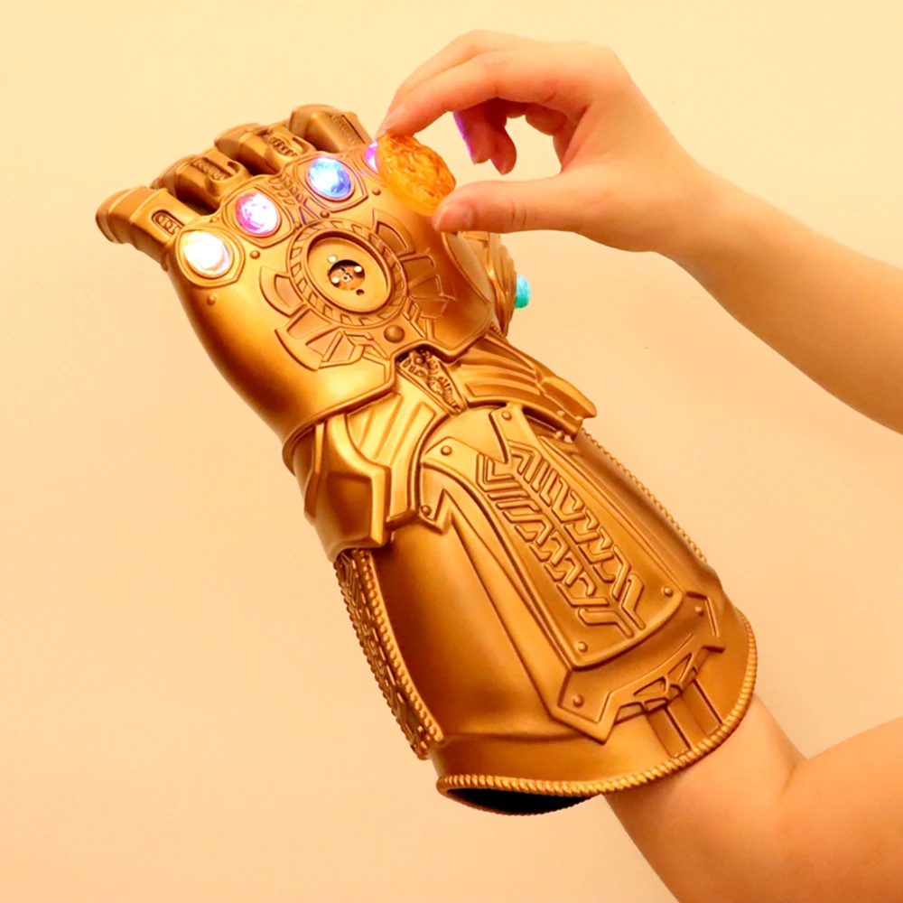 Светодиодный свет танос Бесконечность Gauntlet перчатки Косплэй для детей и взрослых Мстители эндшпиль перчатки со светодиодами игрушки из