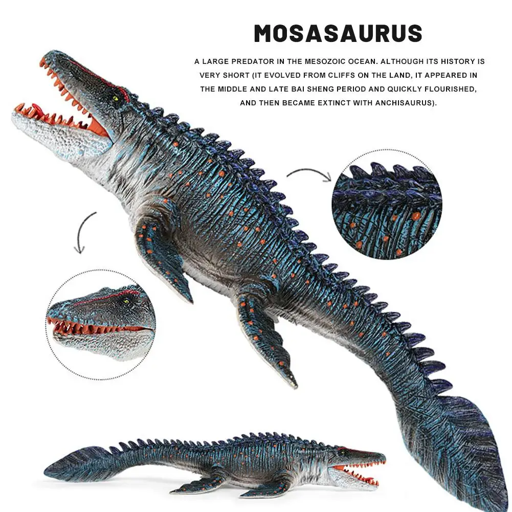 1pcs 34CM Dinosaur Figurine Realistic Mosasaurus Toys Plastic Wild Animaled Model Educational Gift For Kids | Игрушки и хобби