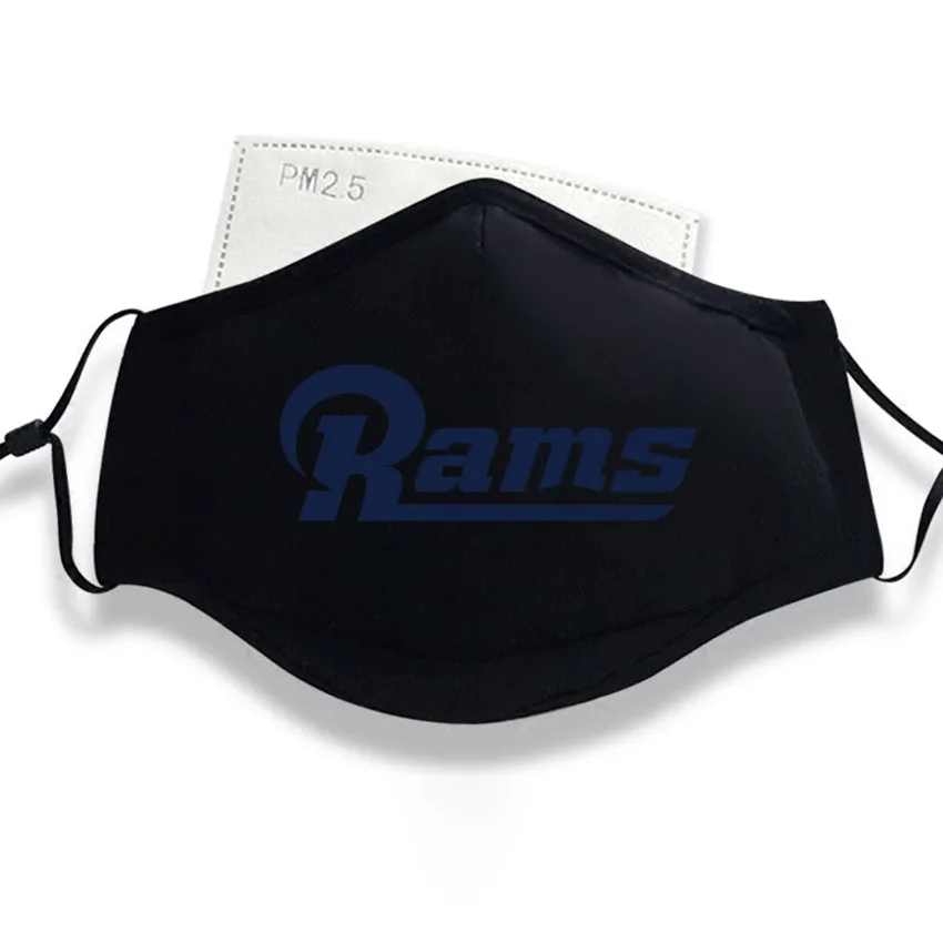 rams Хлопок PM2.5 черная ротовая маска от пыли фильтр с активированным углем ветрозащитный ковбойские сталеры Викинги Упаковщики - Цвет: rams