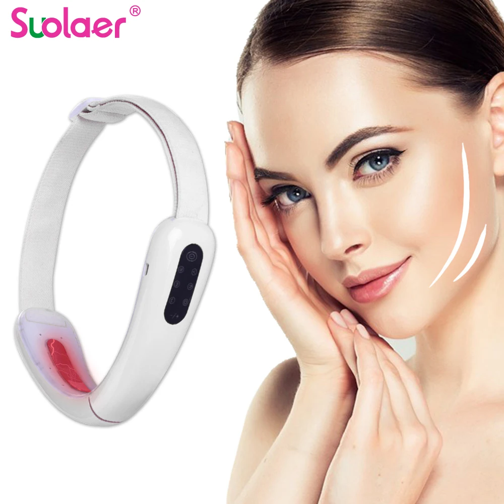 Lift-Belt-Machine Lifting-Device Galvanic-Massager V-Line-Up V-Face-Care Facial Blue