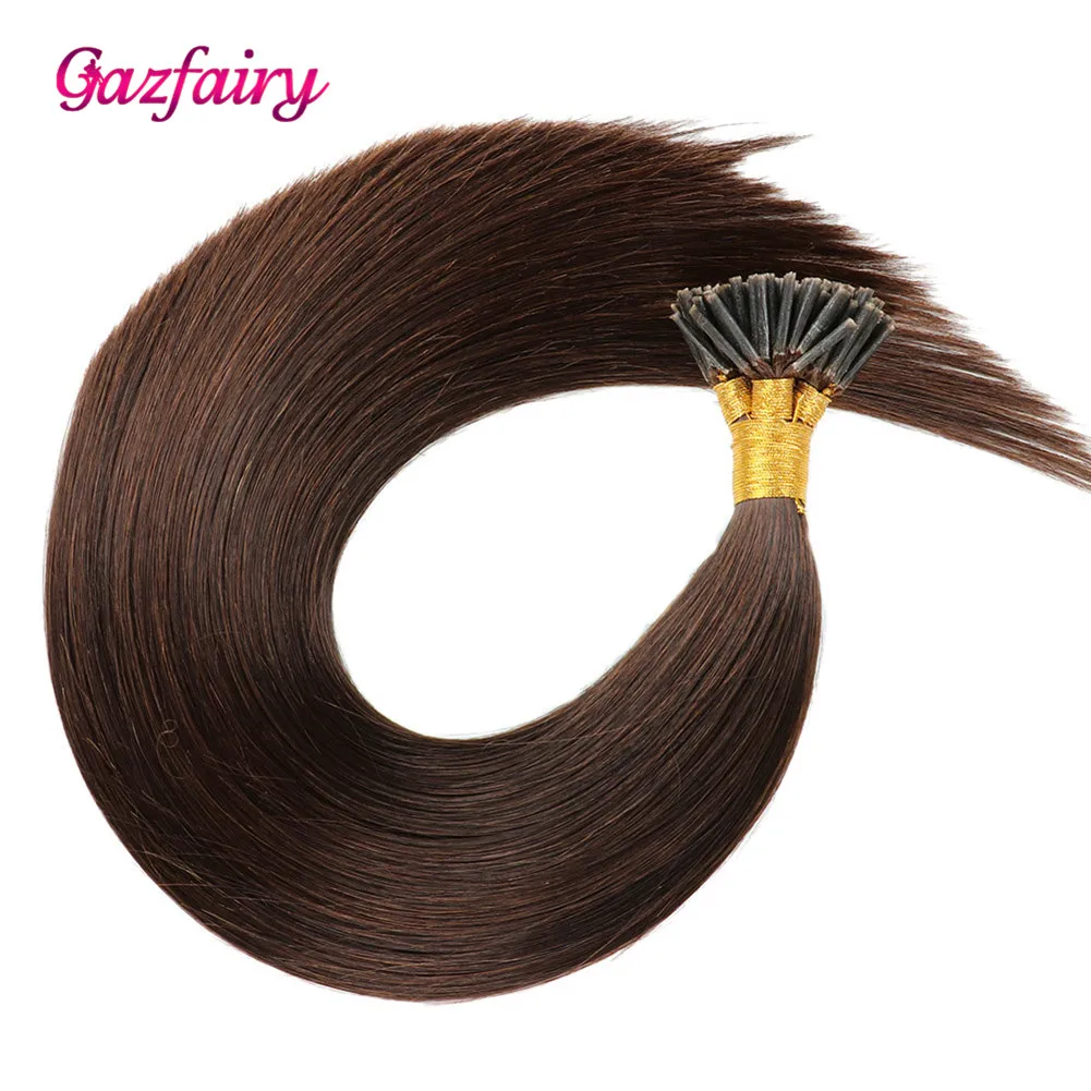 Gazfairy 18 дюймов 1 г/прядь 50 г 100 I Tip человеческие наращивание волос фьюжн кератин