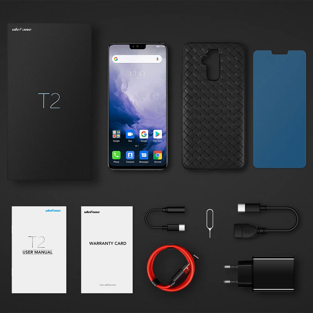 Gps ГЛОНАСС Beidou разблокировка лица отпечаток пальца ID Ulefone T2 Android 9,0 Dual 4G 6GB+ 128GB Octa-core Helio P70 4200mAh 6,7 дюйма FHD