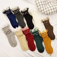 Детские удобные хлопковые носки, эластичные носки средней длины с рисунком