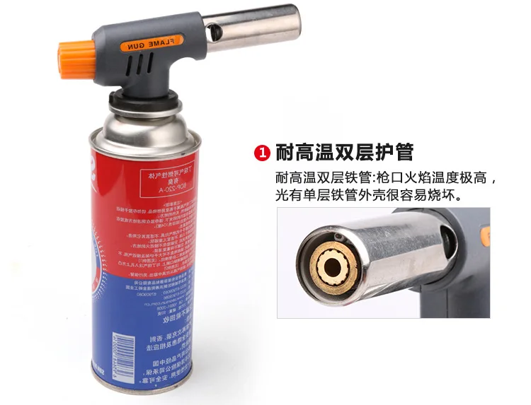 Gas Welding Torch Flamethrower Butane Burner Automatic Ignition Baking Fire Flame Torches Welding BBQ Camping Outdoor Hiking