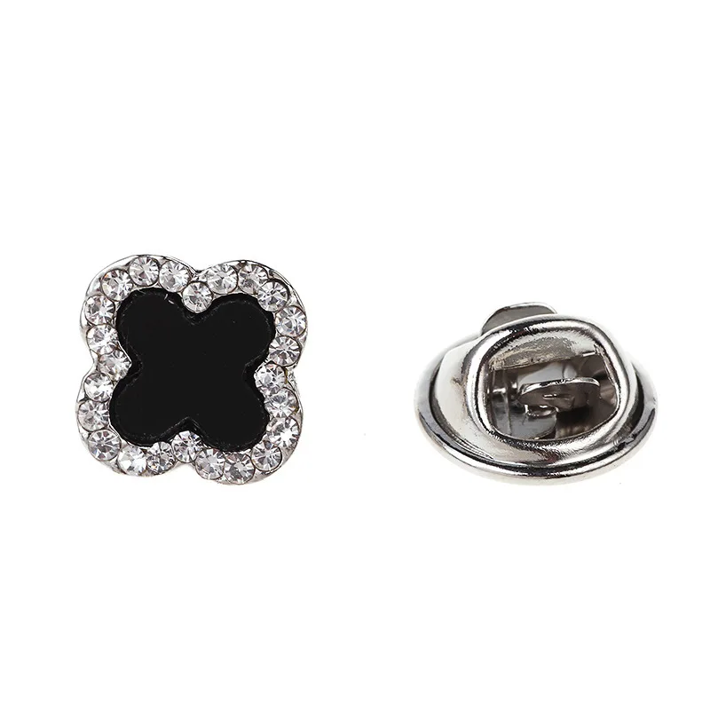 

South Korea-Style Full of Crystals Clover Brooch Brooch Versatile Clothing WOMEN'S Dress Collar Pin Ornament