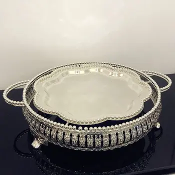 

1 PC Silver Plated Plum Blossom Afternoon Tea Dessert Cake Tray Coffee Table Dried Fruit Candy Dish