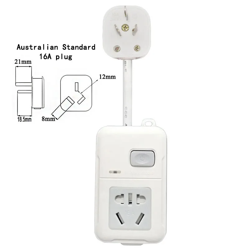AU PLUG 16A Австралийский Китай Мощность гнездо 16A 250V 4000 Вт высокой мощности Мощность электрические Приспособления удлинитель переходник для розетки с переключателем - Цвет: AU PLUG 16A