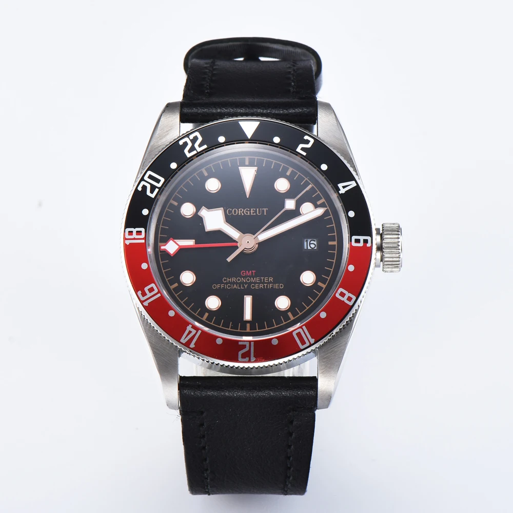 41 мм механические наручные часы стерильный циферблат сапфир GMT Мужские