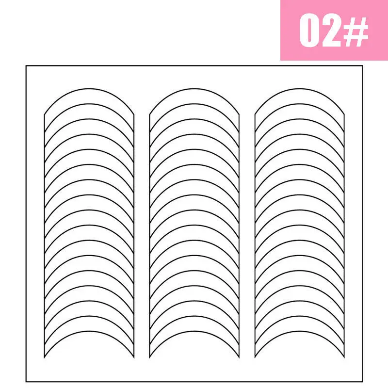 2 Sheets White French Manicure Strip Nail Art Form Fringe Tip Guides Sticker DIY Line Tips Decoration Tool 3