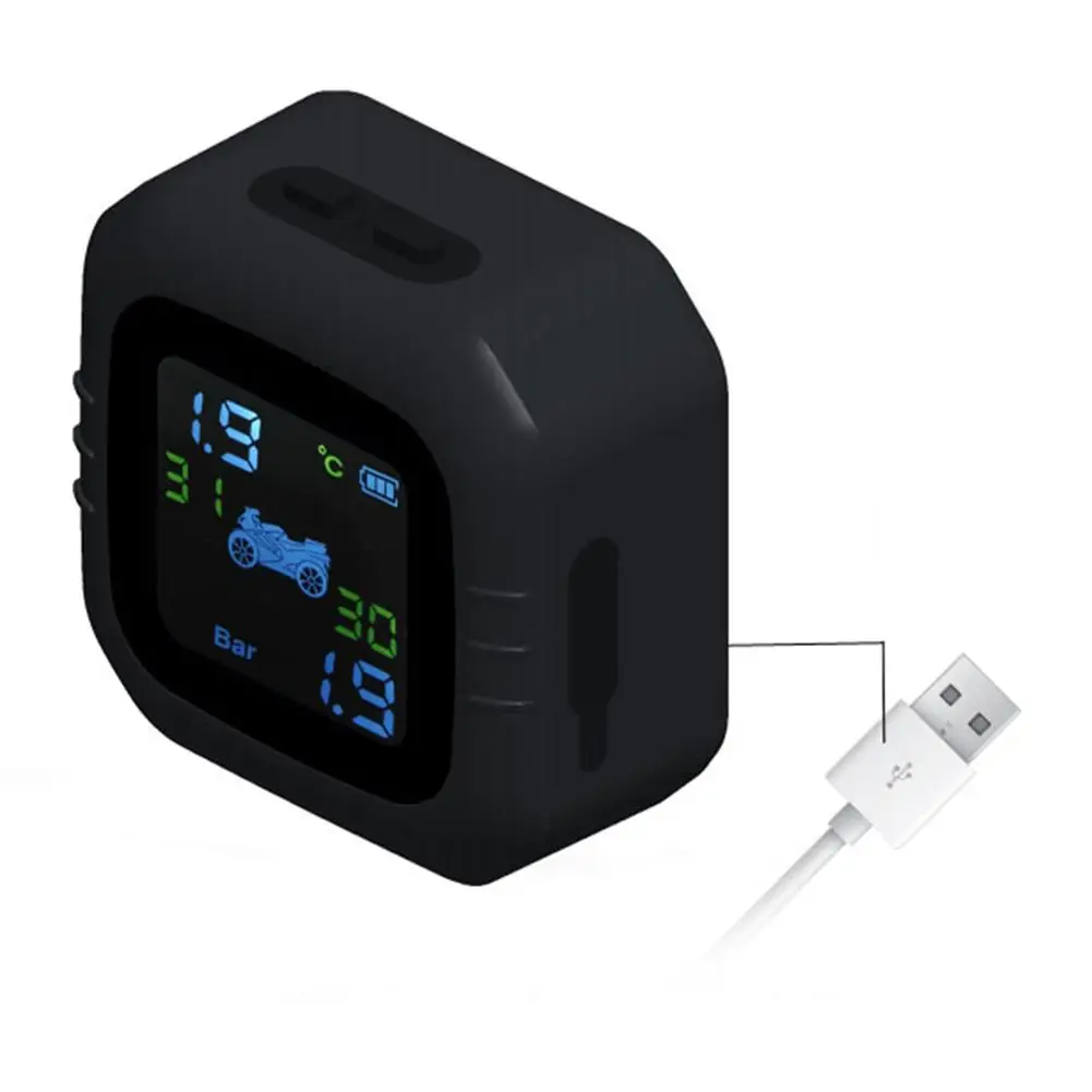 M3 lcd Система контроля давления в шинах мотоцикла TPMS с USB 2 внешними датчиками монитор водонепроницаемый беспроводной сигнал тревоги инструмент для шин