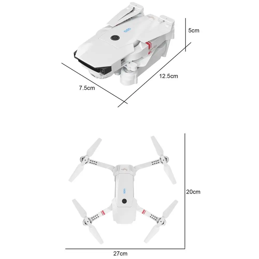 DJ-1 2,4 ГГц wifi FPV складной Радиоуправляемый Дрон с широкоугольным 0.3MP HD камерой высота удерживает Безголовый режим самолета с 4 батареей