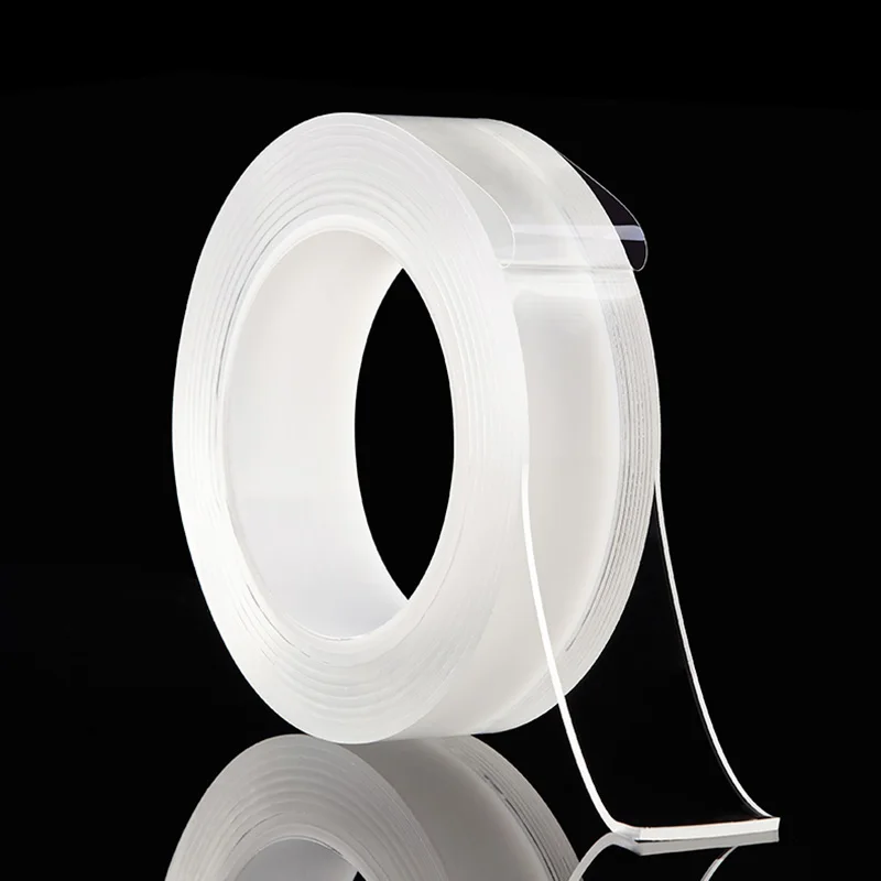 

1pcs 1m Nano Magic Tape Double Sided Tape Transparent No Trace Acrylic Reuse Waterproof Adhesive Tape Cleanable Home Improvemen