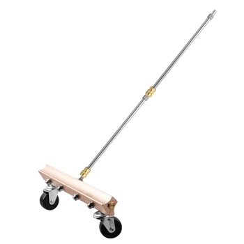 

Pressure Washer Water Broom, 13 Inch Surface Cleaner Attachment with 2 Pieces 15 Inch Extension Wand Rose Glod
