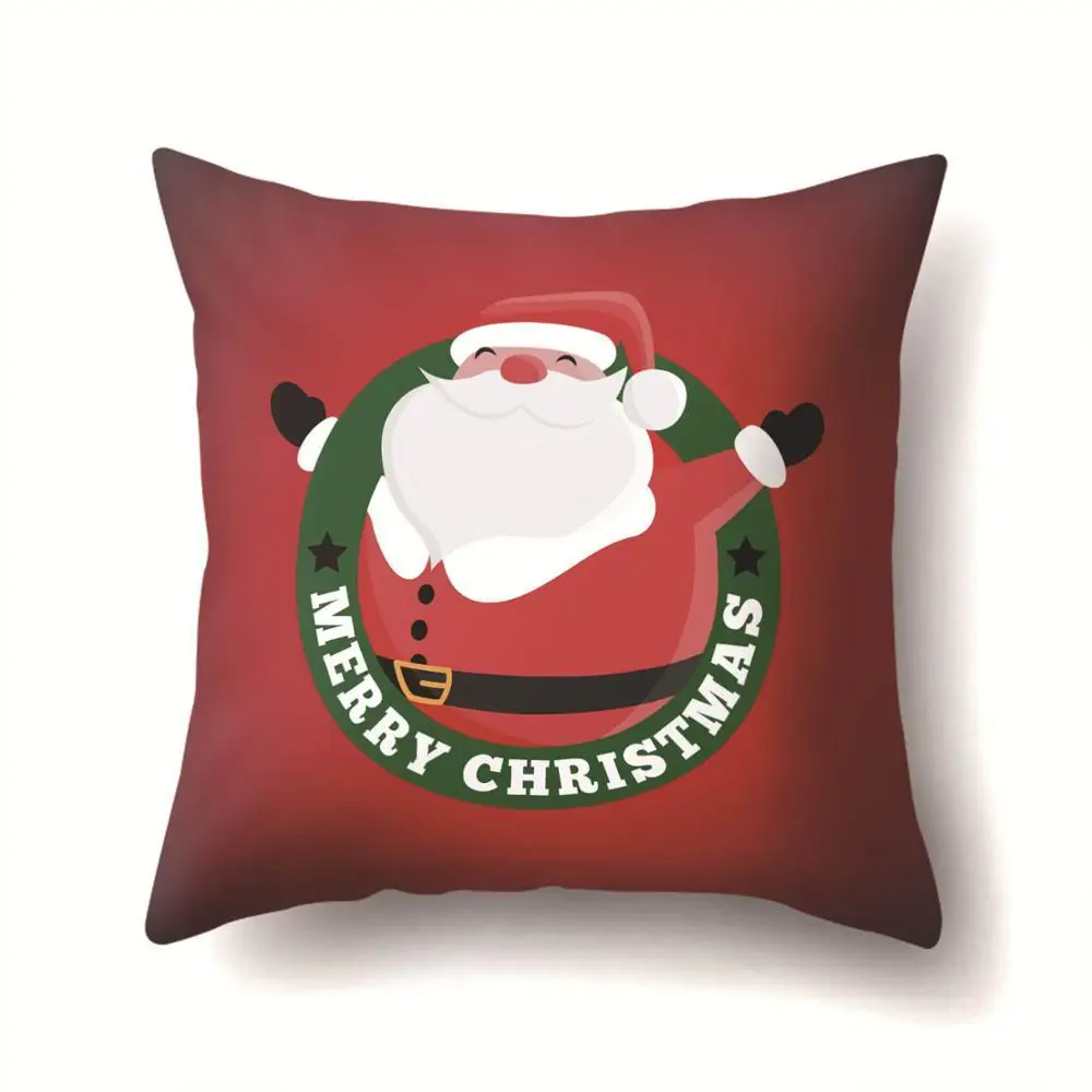 1Pcs Santa Pattern Christmas Cushion Cover 45*45 Decorative Throw Pillow Xmas New Year Home Decor Polyester Pillowcase 40543 - Цвет: 2BZ-40543-296